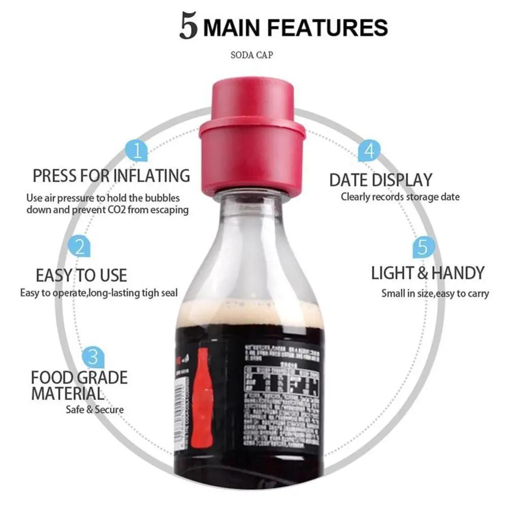 1Pcs Durable Air Tight Drink Sealer Cola Pump Inflatable Soda Cap Frizzy Reusable Beverage Saver Carbonation Keeper