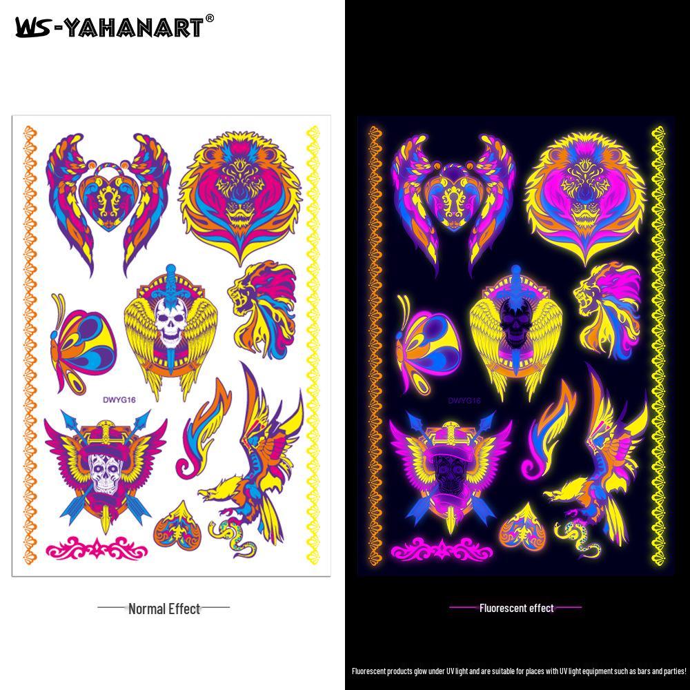 Creative Fluorescent Waterproof Full Arm and Face Tattoo Sticker