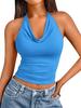 European and American fashion foreign style neck sleeveless sexy vest women's summer slim-fitting off-the-shoulder thin versatile top