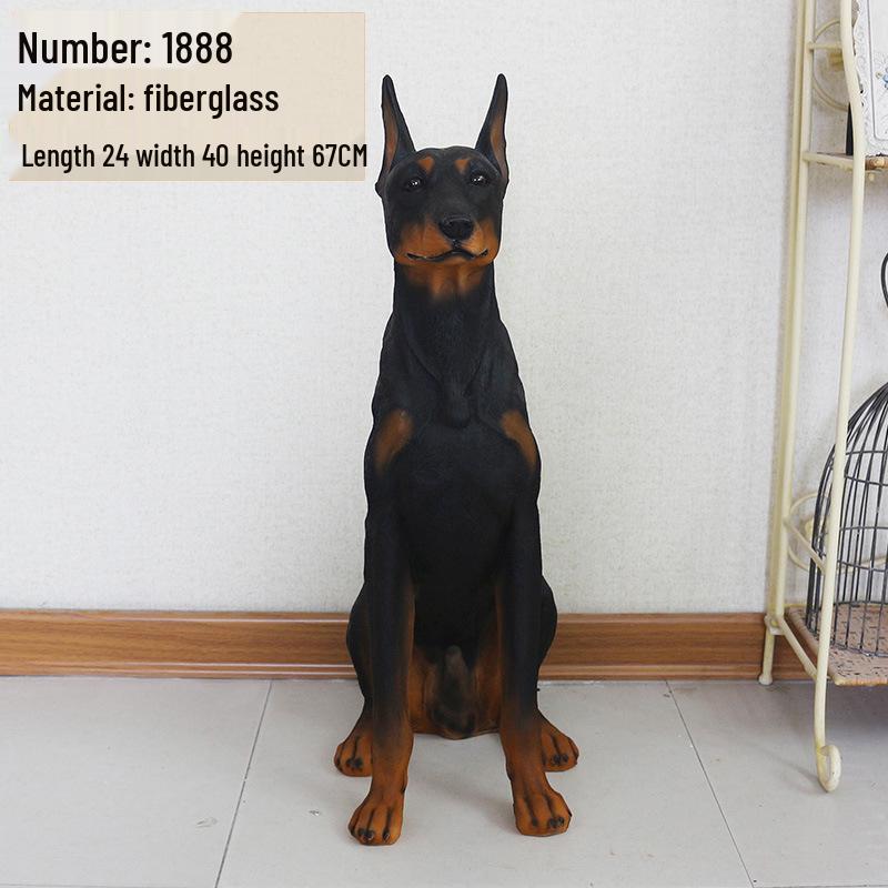 Cross-border Courtyard Doberman Resin Ornament Craft.