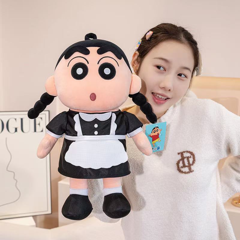 Latest Funny Crayon Shin Chan Maid Doll Stuffed Plush Toy, Cartoon Anime Cute Children's Birthday Gift, Fun Doll