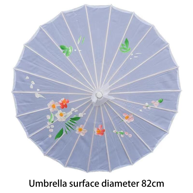 Vintage Chinesischer Seiden-Ölpapier-Schirm Blume Ölpapier-Schirm Bambusgriff Hochzeitsdekoration Foto-Sonnenschirm Tanz-Requisiten