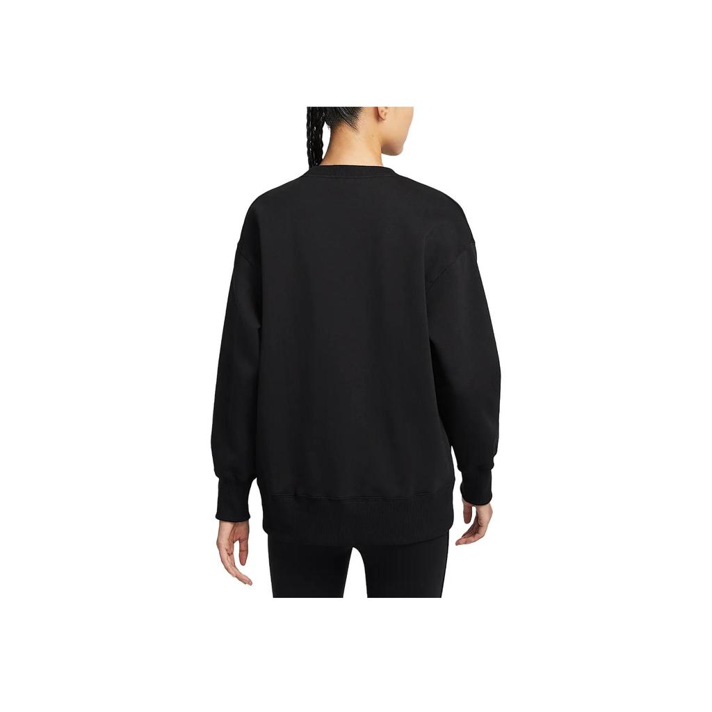 Nike Sportswear Phoenix Fleece FW24 Fleece Warm Crewneck Long Sleeve Sweatshirt Women Sweatshirt Black Sail FZ4271-010