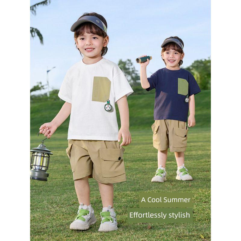 Right European Boys' Pure Cotton Short-Sleeved T-Shirt Kidsren's Antibacterial Summer Clothing 2026 New Summer Kidsren's Clothing Baby Casual Tops