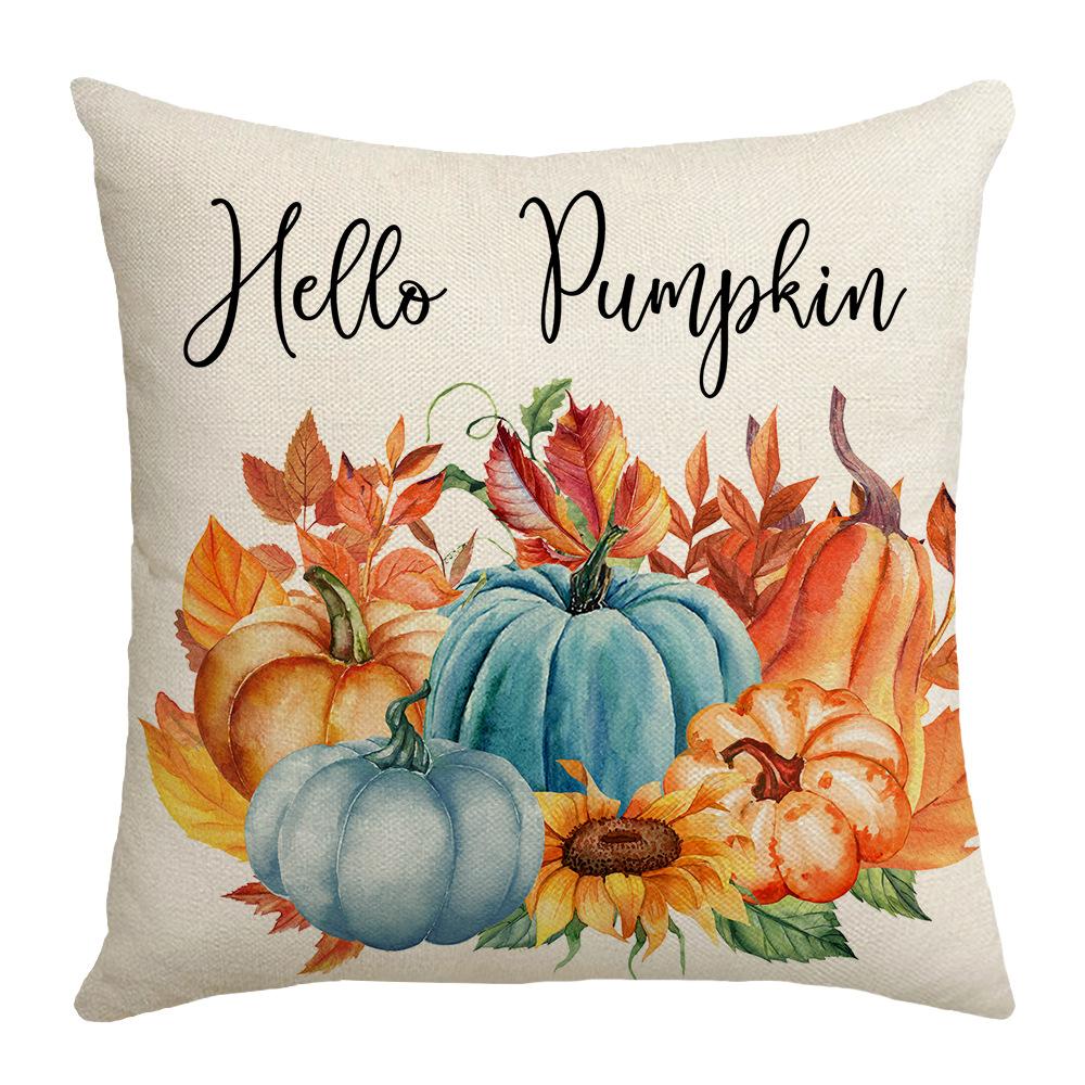 New Autumn Pillow Pumpkin Gnome Farm Truck Garland Home Cushion Pillow Cover