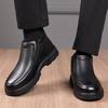 Winter Pelz Loafer Herren Freizeitschuhe Echtes Leder Mann Mokassins Plateau High-top Plüsch Herren Baumwollschuh Warm Slip-On Flachschuhe