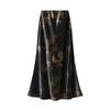 Damen Midirock mit Blumenprint Lässiger High Waist Vintage Langer Boho Rock für Damen Fließender Cocktailparty A-Linie Elastischer Bund Maxirock