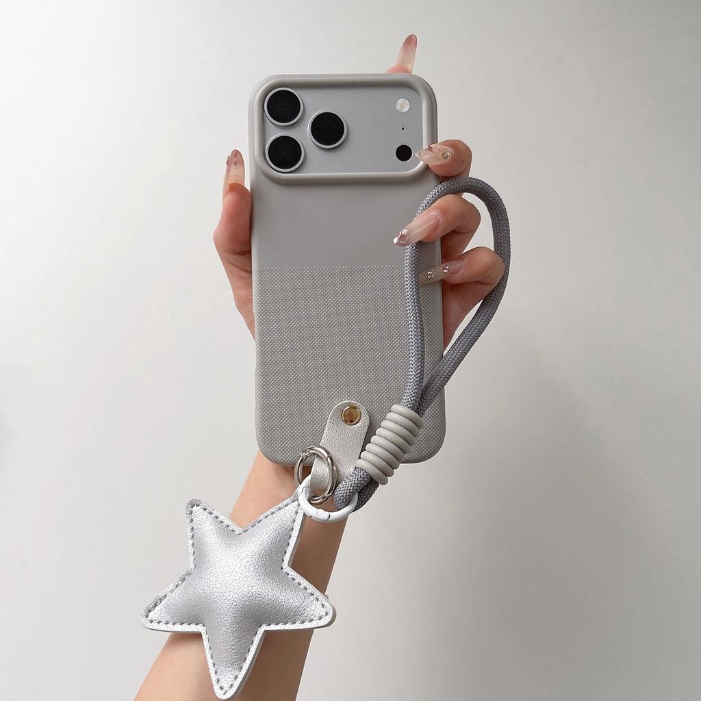Polka Dot Silicone Star Strap Lanyard Phone Case For iPhone 17 16 15 14 13 12 11 Pro MAX For IPhone 15 16 17 Pro Max Soft Cover