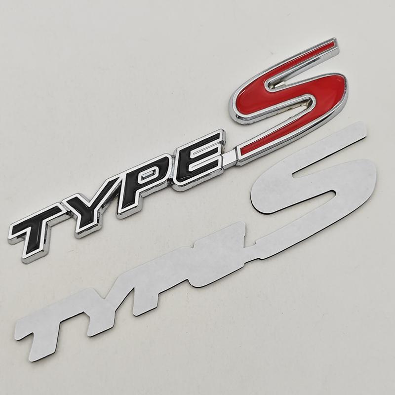 3D Metal Type R S Logo Front Grill Badge Rear Trunk Emblem Sticker Decals For Honda Civic TYPER CRV Accord Fit Car Accessories
