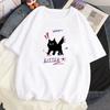 Kawaii Cute Kitten Puppy Graphic Blouse Best Friend Short Sleeves Women Couple T-shirt Y2k Girlfriends Clothing Streetwear Tops