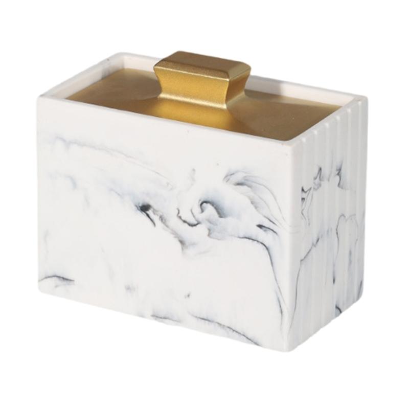 Современный диспенсер для зубочисток из смолы Гигиеничная крышка для ресторанной посуды Контейнер для хранения ватных палочек с крышкой