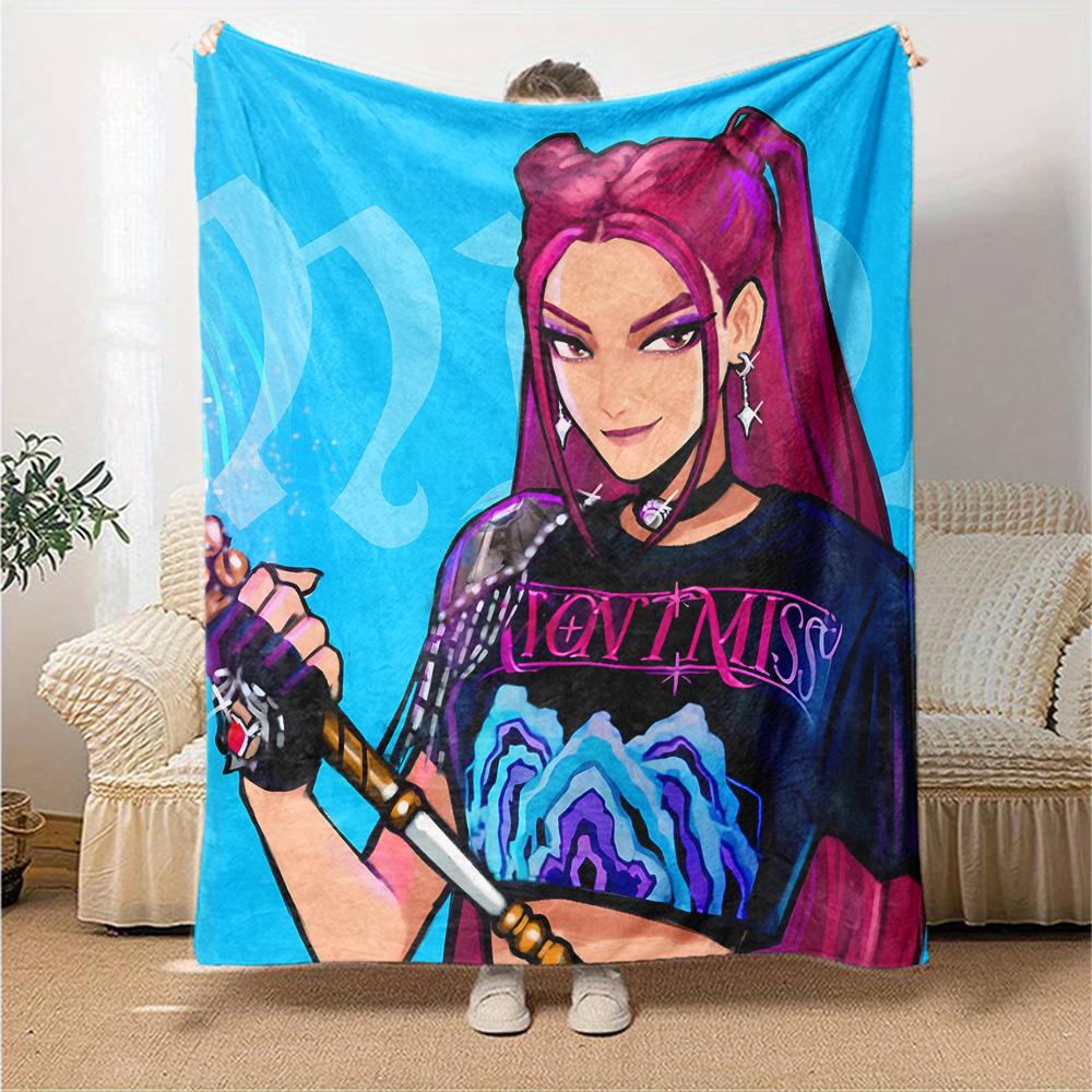 1pc KPop Demon Hunters MIRA2 Blanket, Gift, for Men and Women, Soft Blanket, Good for Sofa Bed Couch Travel, Lightweight Flannel Blanket
