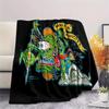 1PC Rat Fink Print Flannel Blanket, High Quality All Seasons, Home Decor, Warmth and Comfort, Perfect for Christmas Gifts