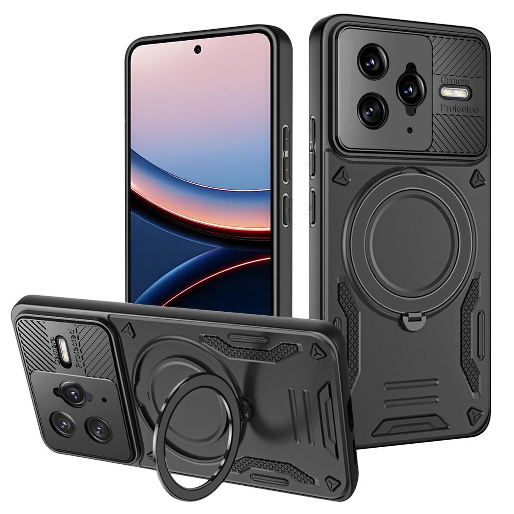 Luxuriöse hochwertige magnetische Hülle mit Rüstung für Xiaomi POCO F7 UItra Ringhalterung Bumper Schutzhülle