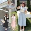 Large Size Women's College Style Shawl Polo Collar Dress 2026 Summer Waist and Thin Dress 214366