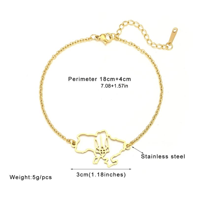 Ukraine Map Bracelets Pendant Bracelets Ukraine Flag Bracelets Ukraine Jewelry Chain Bracelets Stainless Steel Material