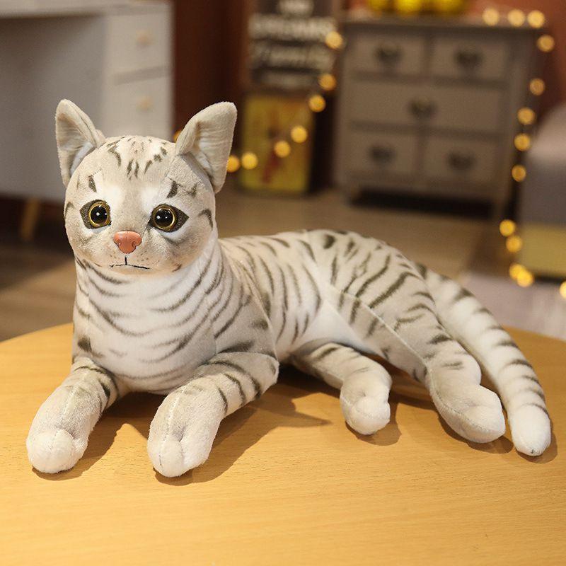Realistic Simulation Cat Stuffed Plush Toy For Kids Home Decor And Gift