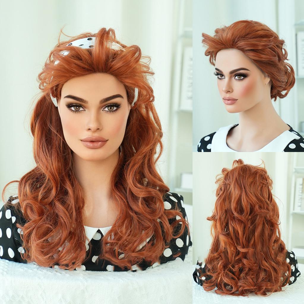 Women's Halloween Easter Mermaid Simulation Wig Long Curly Wig Cospaly Full Headgear Beauty Decoration Wig