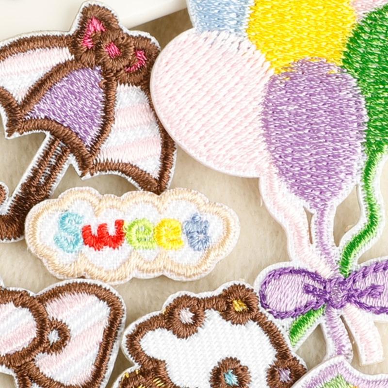 8 Pcs Ice Cream Iron On Patches Clothing Patches Lovely Bows Repair Patches Embroidery Patches for Bag Decoration