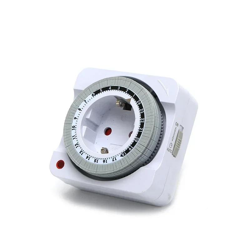 EU Plug Indoor Mechanical Timer Switch 24 Hours Auto Power-off Smart Countdown Cycle Timing
