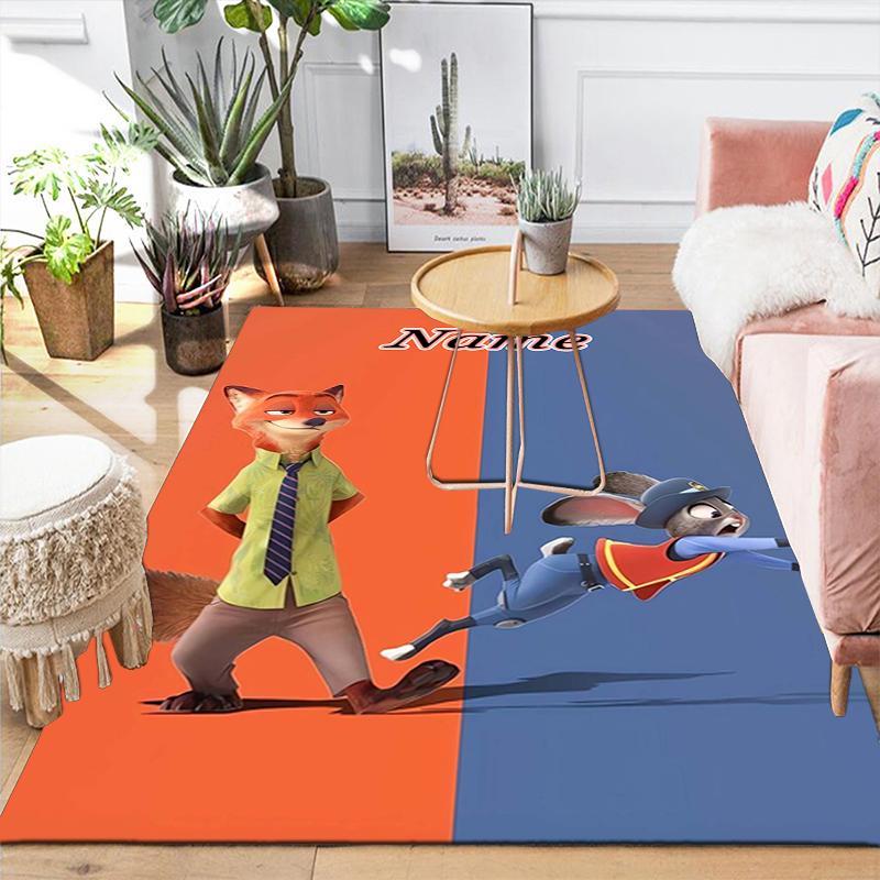 Custom 1Pc Fox Hare Adventure Rug Office Carpet Indoor Outdoor Entrance Doormat Nonslip Soft And Comfortable Living Room D916367