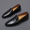 Fashion Luxury Trend Designer New Alligator Pattern Patent Leather Casual Shoes For Men Driving Loafter Formal Wedding Dress Homecoming