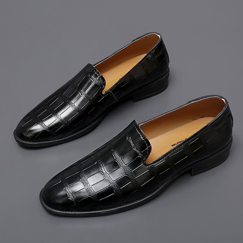Fashion Luxury Trend Designer New Alligator Pattern Patent Leather Casual Shoes For Men Driving Loafter Formal Wedding Dress Homecoming