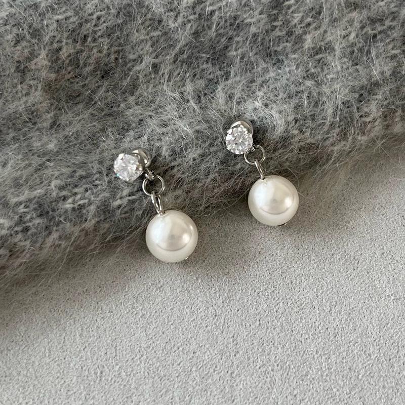 Zhao Lusi Inspired Double-Sided Pearl Earrings - French Luxury Niche Design Studs