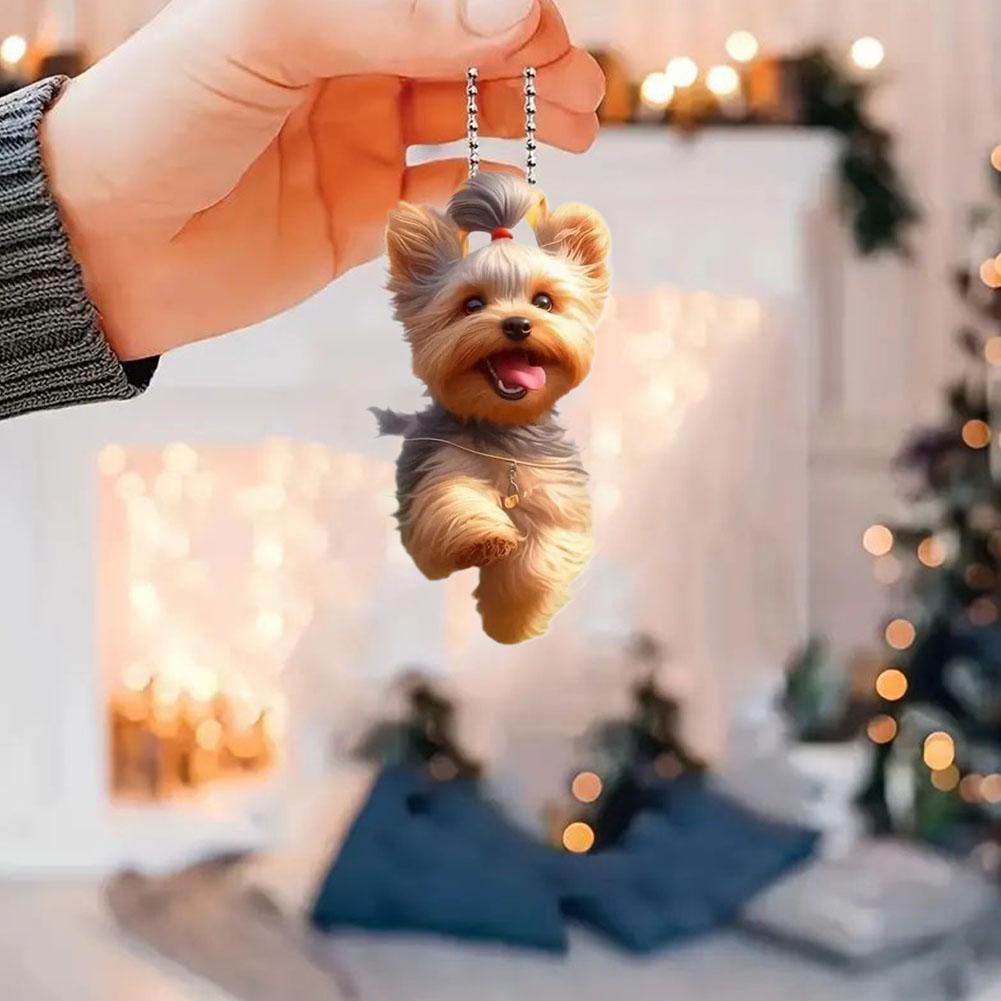 Boucles D'Oreilles Yorkshire Terrier En Acrylique - Pendants Animaux Mignons, Cadeau Pour Femmes Et Filles