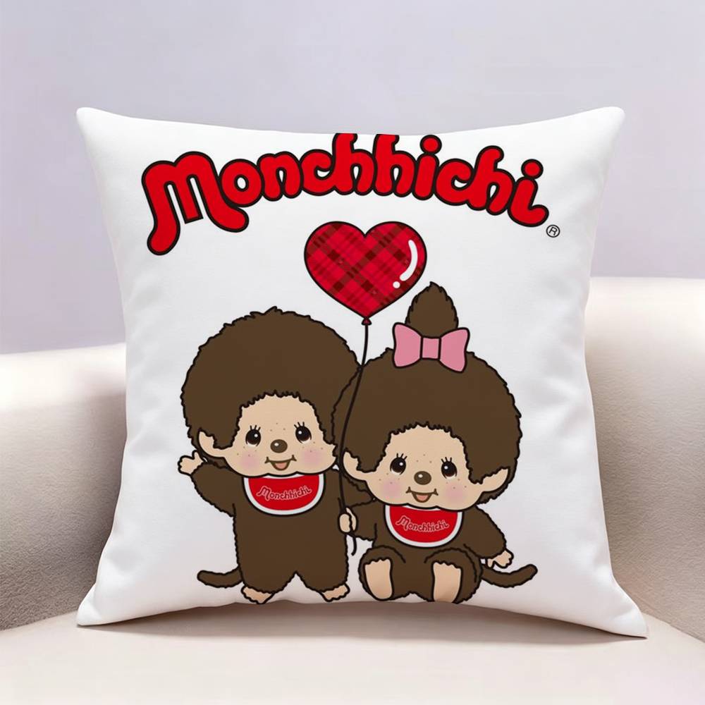 MMonchhichi New Doublesided print Pillow Case Pattern Printed Pillowcase For Living Room Sofa Cushion Cover