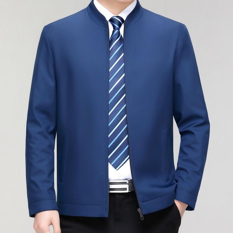 New Men's Jacket Spring and Autumn Jacket Middle-aged High-end Business Casual Jacket Dad Lapel Top
