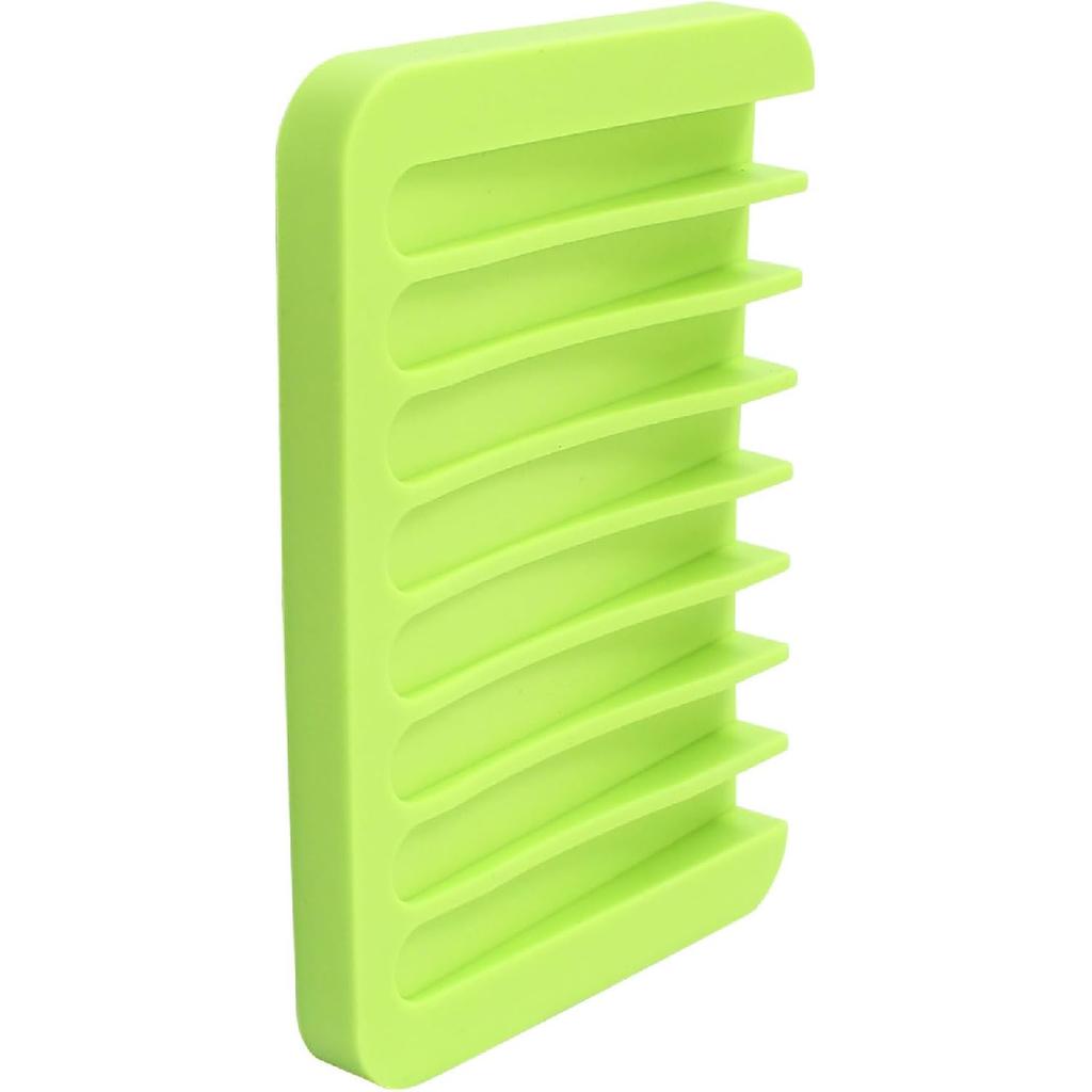 Self Draining Soap Holder Premium Silicone Soap Dish for Shower, Bathroom, Kitchen Waterfall Design Drains Water Efficiently, Extends Soap Life Easy