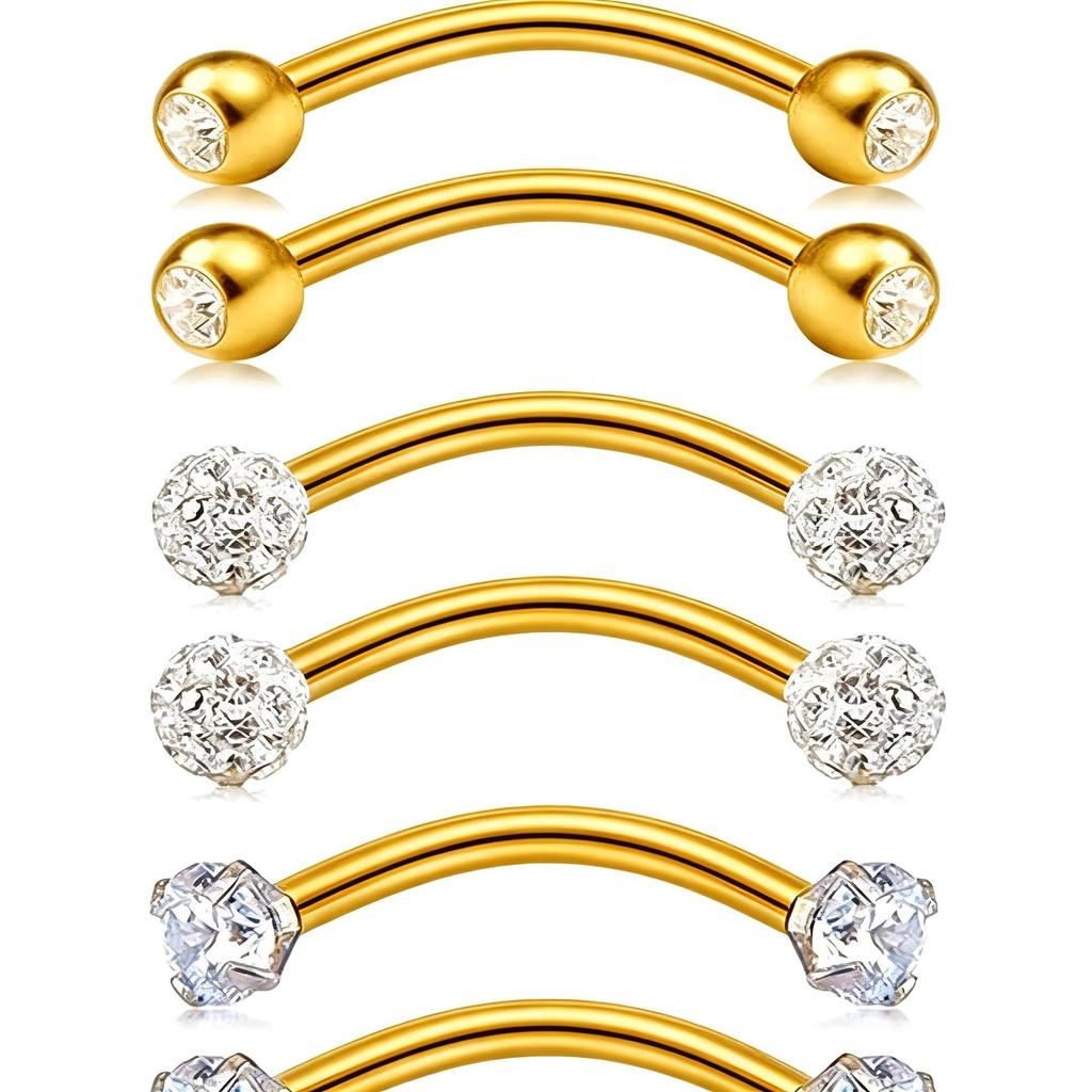 Versatile Piercing Jewelry Set: Nose Rings, Lip Studs, Tongue Rings