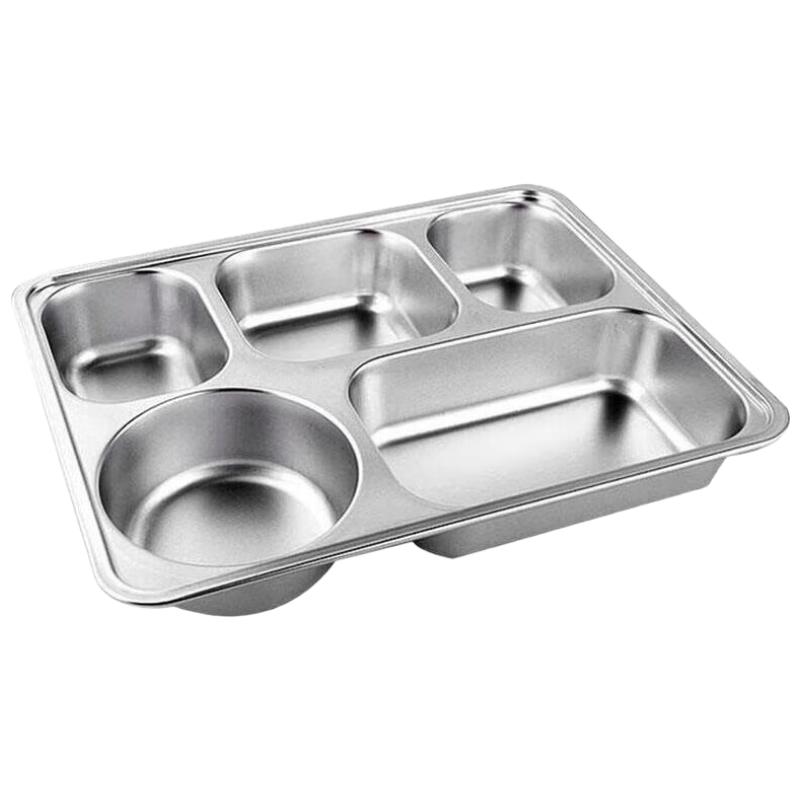 Huibang 304 Stainless Steel 5-Compartment Divided Lunch Box
