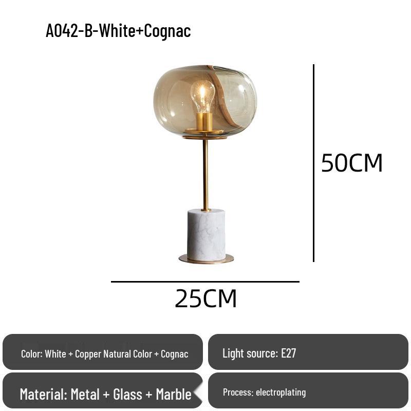 Nordic Modern Minimalist Glass Bedside Lamp for Designer Showrooms, Hotels & B&Bs