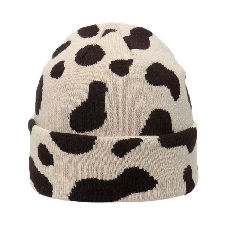 Halloween Knitting Cow Pattern Soft Unisex Hat Adult Outdoors for Ski Cycling