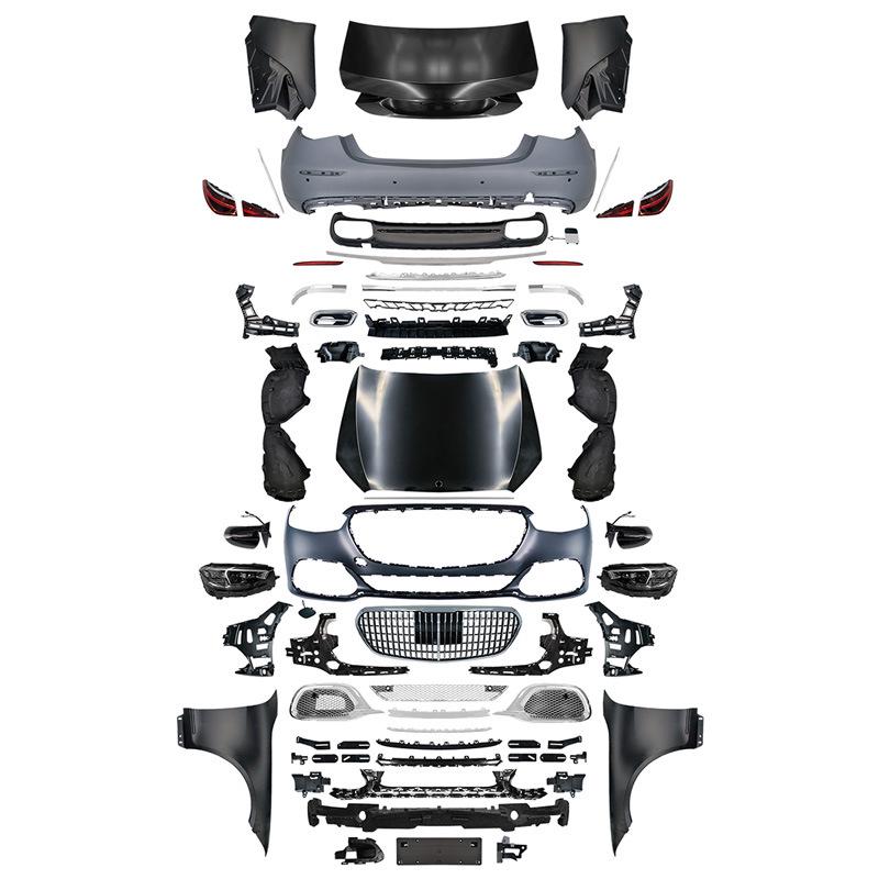 Compatible 08-13 Mercedes S-Class W221 to W223 Maybach Front Bumper + Wide Body Kit Rear Bumper