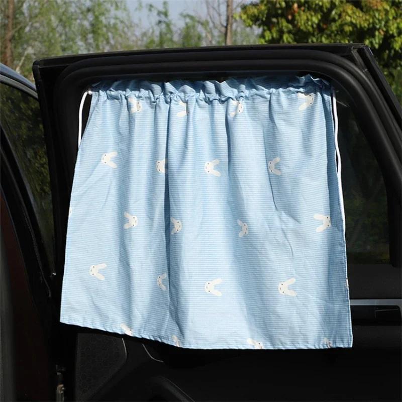 Suction Cup Curtain In The Car Window Sunshade Cover Cartoon Universal Side Window Sunshade UV Protection For Kid Baby Children