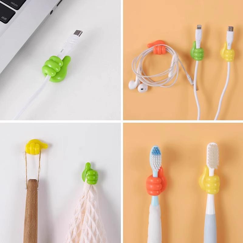 Thumb Hook Multifunctional Cable Organizer - No-Punch Adhesive Wire Holder