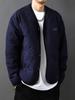 Men's Retro Quilted Cotton Jacket - Warm, Padded, Collarless Design for Winter Layering
