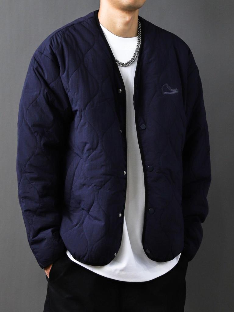 Men's Retro Quilted Cotton Jacket - Warm, Padded, Collarless Design for Winter Layering