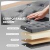 Velvet Upholstered Foldable Ottoman Footrest, Storage Ottoman Bench with Wood Legs for Living Room, Grey