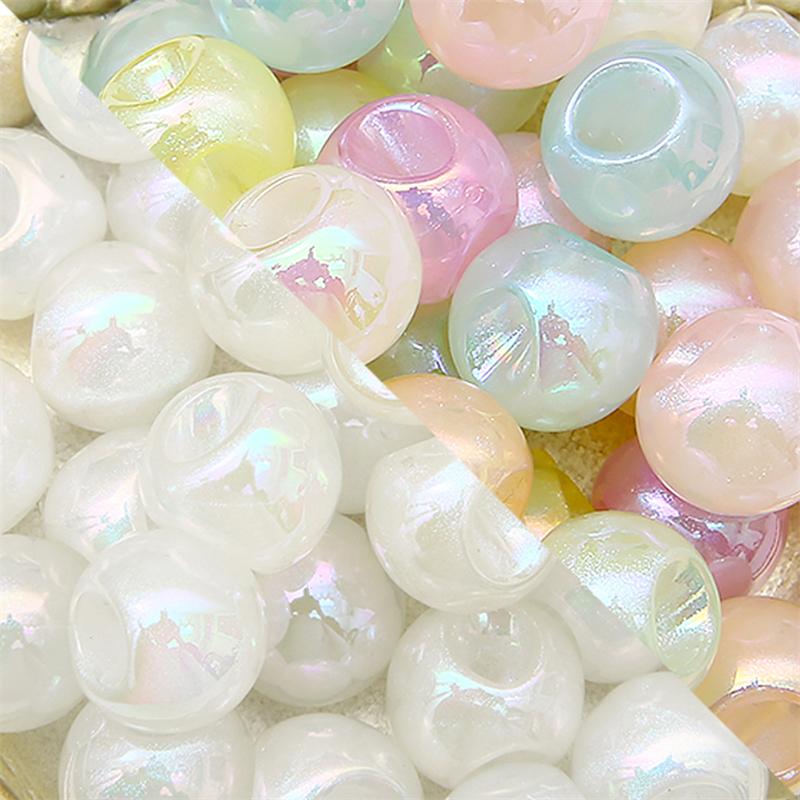 5Pcs Acrylic Colorful Side Hole Ball Beads For DIY Necklace Bracelet Earrings Jewelry Making Craft Accessories