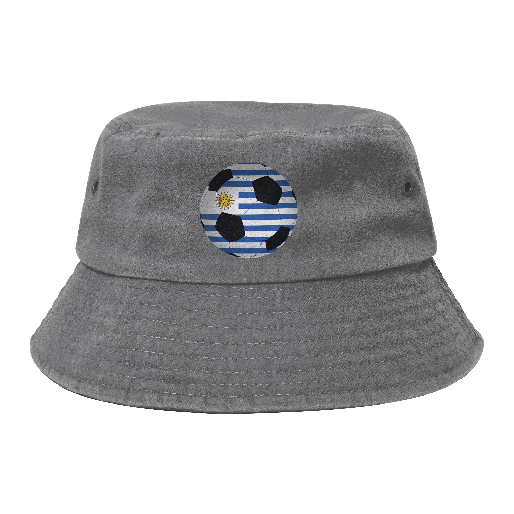 Women Bucket Hat Soccer Uruguay Flag Hot Summer Headwear Foldable Hiking Fishing Hat Boonie Hat Gift Idea One Size