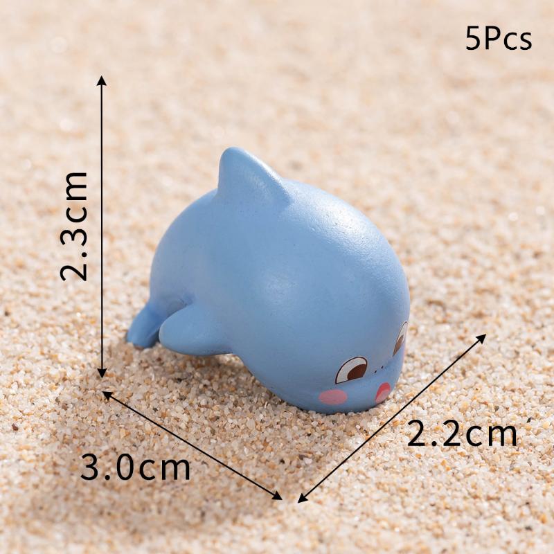 5/10Pcs Cute Mini Sea Animals Statue Aquarium Home Desktop Micro Landscape Resin Fish Tank Aquarium Decoration Accessories