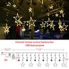 LED Pentagram Curtain Light Indoor Room Decorative Light Wedding Birthday Remote Control Curtain Lamp String with Tail