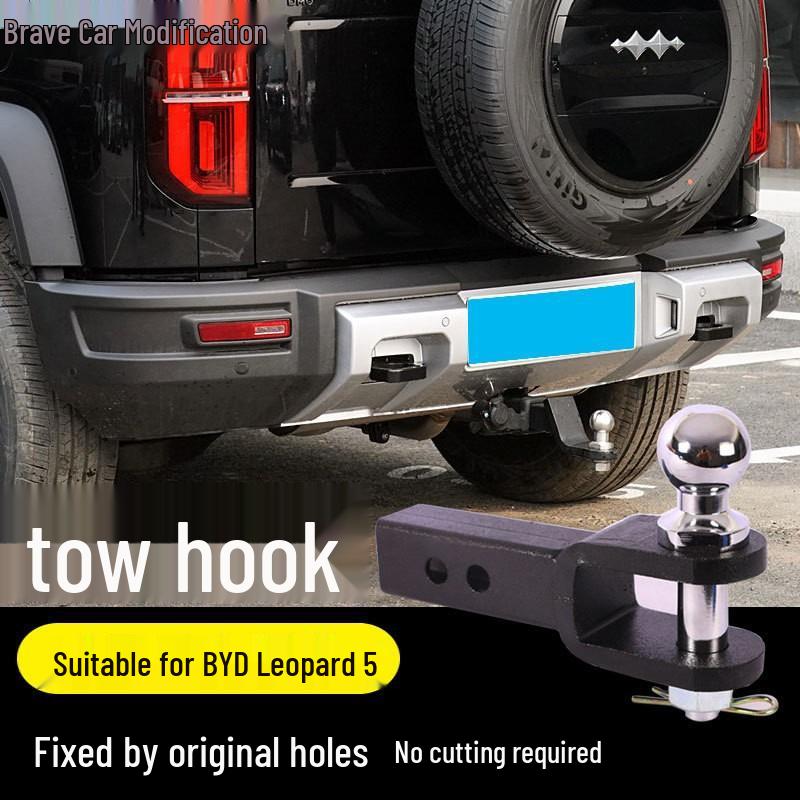 Leopard 5 Trailer Hitch Rear Bumper Modification with American-Style Anti-Collision and Towing Hooks.