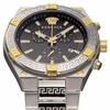 Versace Sporty Greca Watch, 46mm, Men's, Silver, Black Dial, Quartz Movement, Water Resistant, Sapphire Crystal, VESO01123 [Parallel Import]