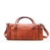 Men's Retro Vintage Brown Leather Travel Luggage Duffle Large Gym Bag
