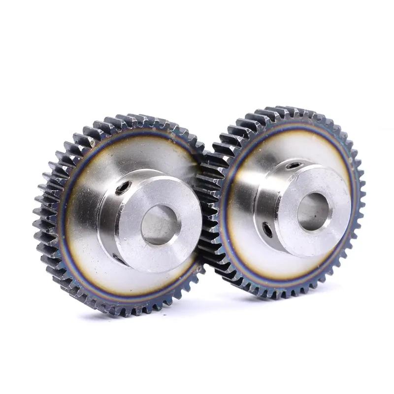 1 Pezzo Modulo 1 Pignone Ingranaggio Cilindrico Metallo CNC Ingranaggio di Trasmissione Meccanica Foro 6~25mm Acciaio 45# 1M 40~100 Denti Pignone Motore Ingranaggio Convesso